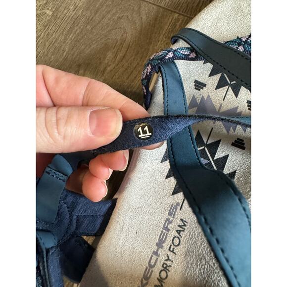 Skechers Regae Slim Navy‎ Blue Strappy Sandals Size 11 - Picture 7 of 8
